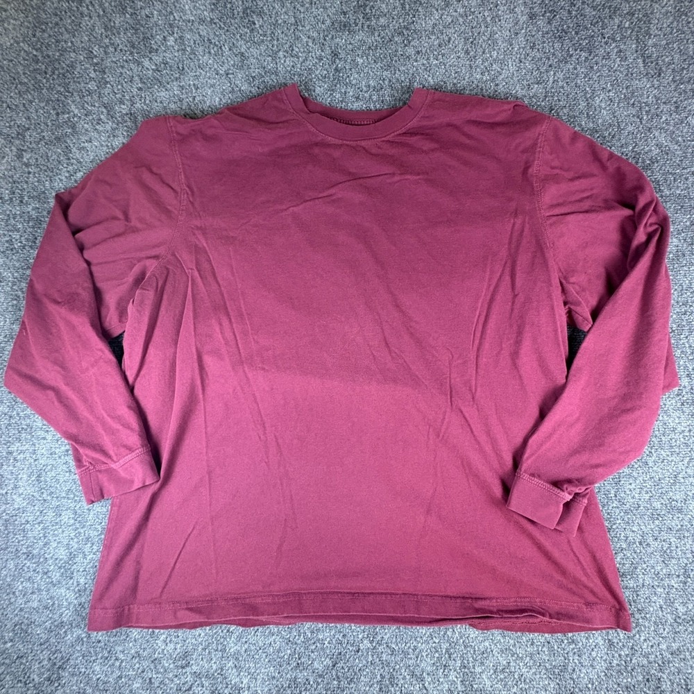 L.L.Bean Shirt Mens 2XL Regular Maroon Cotton Long Sleeve Traditional Fit Casual